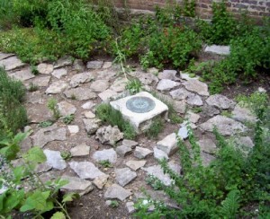 This herb garden at the Nashville zoo uses crazy paving.