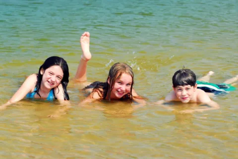 Kids enjoy swimming at Nashville's Percy Priest Lake.