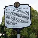 Percy Warner Park sign at the entrance.