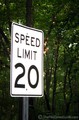 The speed limit inside the park is 20 miles per hour,